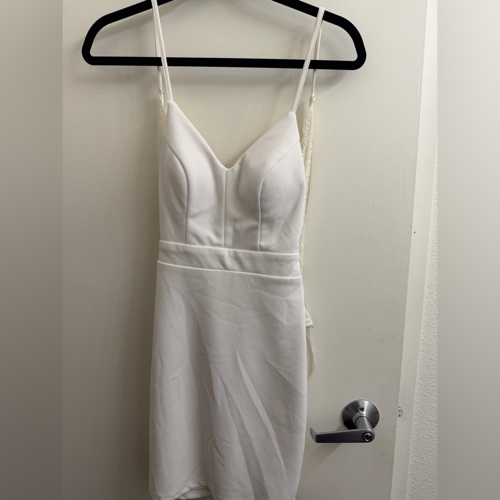 City Triangles White Layered Mini Dress